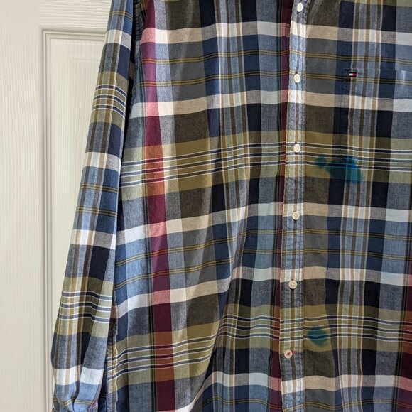 Tommy Hilfiger Men's Button Down Classic Fit Plaid XL Long Sleeve, Project Piece - Picture 4 of 16